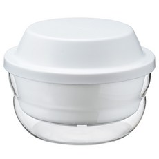 HARIO 好璃奧 微波爐用耐熱玻璃蒸碗 XMK-120-W, 1個, 白色 + 透明