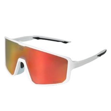 미러변색 편광 안티포그 초경량 올인원 스포츠 선글라스 SG-300, 화이트+레드, 1개