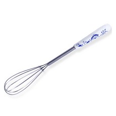 MAZUOKA 藍洋蔥陶瓷柄不鏽鋼迷你打蛋器, 1入, 白色