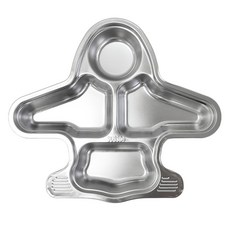kitchen U 嬰幼兒用304不鏽鋼飛機餐盤, 銀色, 1個, 單品