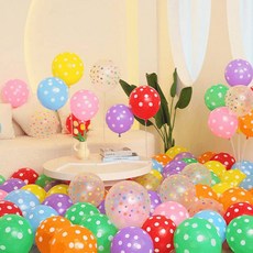 P&B UNITY 30cm氣球50種套組, 04 圓點9色混合, 1套