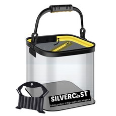 Silvercast 折疊式釣魚水桶, 透明