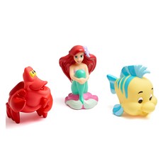 THE LITTLE MERMAID 小美人魚 水槍沐浴玩具, 小比目魚 + 愛麗兒 + 賽巴斯汀