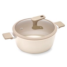 LIVENS Perfect Ceramic IH 電磁爐雙耳湯鍋, ROSE IVORY, 24cm, 1個