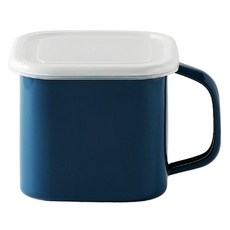 電磁爐適用把手方形琺瑯鍋, 海軍藍, 16.5cm, 1個