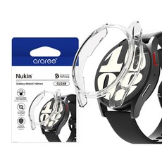 araree 透明PC保護殼 + 9H高強度全覆蓋鋼化玻璃螢幕保護貼 2片組 40mm, 透明