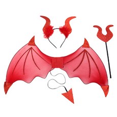 Maket Gamseong 派對道具 惡魔翅膀 3件組, 紅色, 1套