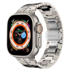비아워게스트 아이언 메탈 애플워치 스트랩 42 / 44 / 45 / 49mm, 티타늄, 1개