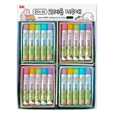 ii GEN 一正 順德伊 Crew 蠟筆橡皮擦 2款 x 12入組, 混合色, 1套