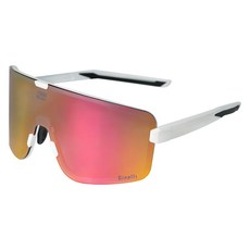 無須更換鏡片 鏡面變色 + 偏光 + 防霧 超輕量 多合一 運動太陽眼鏡 SG-100, 白色+粉紅色, 1個