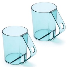 MONACO OLIVE 倒置透明漱口杯, 天空藍, 2個