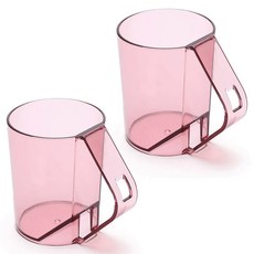 MONACO OLIVE 倒置透明漱口杯, 粉紅色, 2個