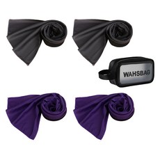 코앤코 건식 수건 급냉 쿨타올 2종 x 2p + 가방 세트, 블랙, 퍼플(타올), 1세트