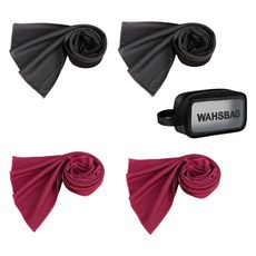 코앤코 건식 수건 급냉 쿨타올 2종 x 2p + 가방 세트, 핑크, 블랙(타올), 1세트