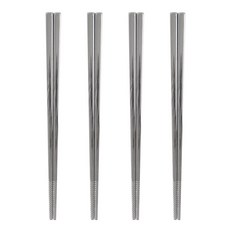 kitchen U 不鏽鋼 304 真空筷子組 21cm, 銀色, 4套, 筷子 4入