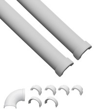 Lifegd100 多合一高強度PVC軟質電線壓條雙排型套組, 淺灰色, 1套