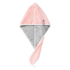 다정다감 빨리 마르는 극세사 투버튼 헤어타올 터번, 핑크, 1개
