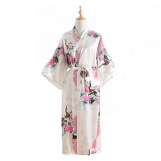 UNHEVE V領東方風浴袍 S, 01 白色, 1個