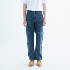 랩101 톰 플랫 카고 스톤 워시 데님 팬츠 청바지 LO1DTM11