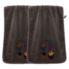 Sonio 柔軟水果刺繡毛巾 34 x 75 cm, 04 莓果深棕色, 2個