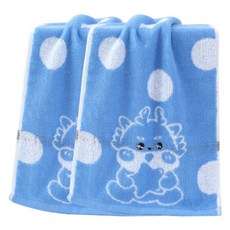 소니오 코튼 러블리데이 세안 수건 25 x 50 cm, 04 드래곤블루, 2개