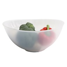 LIVING HAPPY 韓國製造橢圓形多用途攪拌碗, 1個, 半透明