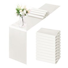 微笑簡約桌旗, 白色, 30 x 275 cm