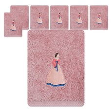 Songwol 松月 善男信女 洗臉毛巾 180g 40支 精梳棉, 粉紅色, 7個