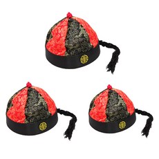 LivingDA 派對用中國風帽子, 黑紅, 1個