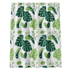THE ZAKKA PEVA防水浴室植物風浴簾, 1個, B款