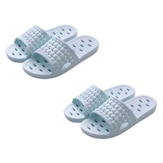 블럭마트 여성용 부드러운 물빠짐 욕실화, 스카이블루, 2개