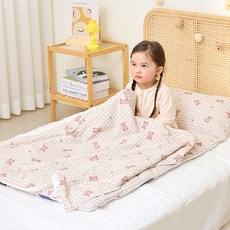 베베누보 DIY 모달 인견 낮잠이불 + 모달블랭킷 + 에어메시패드 + 속베개 + 부직포가방 풀세트 분리형, 체크테디베어