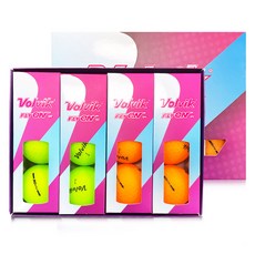 Volvik Fly On 2層高反發遠距型高爾夫球 4.27cm, 橘色 + 綠色, 1組, 12顆