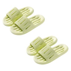 블럭마트 세로줄 물빠짐 욕실화, 그린, 2개