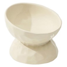 DING DONG PET 寵物 Twinkle 陶瓷斜口碗, 1個, 象牙白