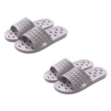 男用Block Mart柔軟易排水浴室拖鞋, 2個, 灰色