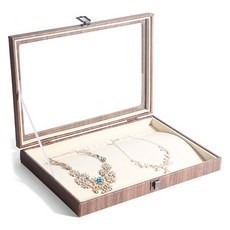 Market Pio 家用木紋透明窗飾品珠寶盒 Type 5, 1個, 混色