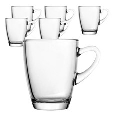 커브 머그컵 315ml LG-312611, 투명, 6개