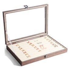 Marketpio Home 木紋透明窗飾品珠寶盒 Type4, 1個, 混合色