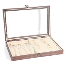 Marketpio Home 木紋透明窗飾品珠寶盒 Type 6, 1個, 混合色