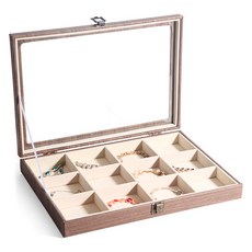 Market Pio 家居木紋透明窗飾品珠寶盒 Type 1, 混色, 1個