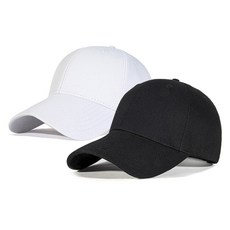 Socks Panda 素色大頭棒球帽 運動帽, 白色+黑色, 2個