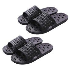 Block Mart 男士排水浴室拖鞋, 黑色, 2個