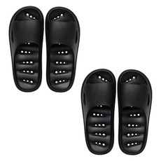 Block Mart 男性用防滑EVA浴室拖鞋, 2個, 黑色