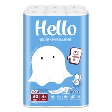 Hello Tissue Clean Nature 特長天然紙漿3層高級捲筒衛生紙, 40m, 1個, 30入