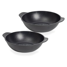 interCOOK 經典鑽石塗層不沾鍋具2件組, 雙耳炒鍋 28cm+雙耳炒鍋 28cm, 1組, 黑色