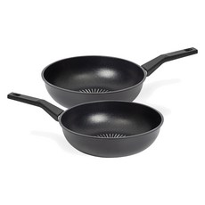 인터쿡 클래식 후라이팬 2종 세트, 궁중팬 28cm + 궁중팬 28cm, 블랙, 1세트