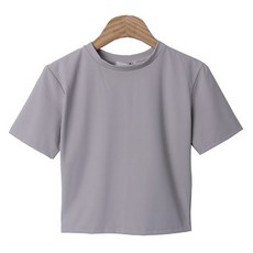 Chic Black 女款 Rinneje 圓領短版修身短袖防曬T恤 cpbw96k45, 米色