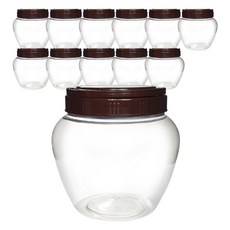 透明醃漬罐+黑色蓋子組, 12組