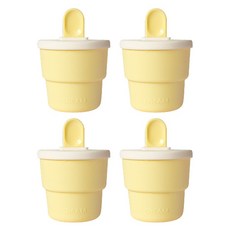 迷你矽膠冰淇淋模具, 4個, 黃色